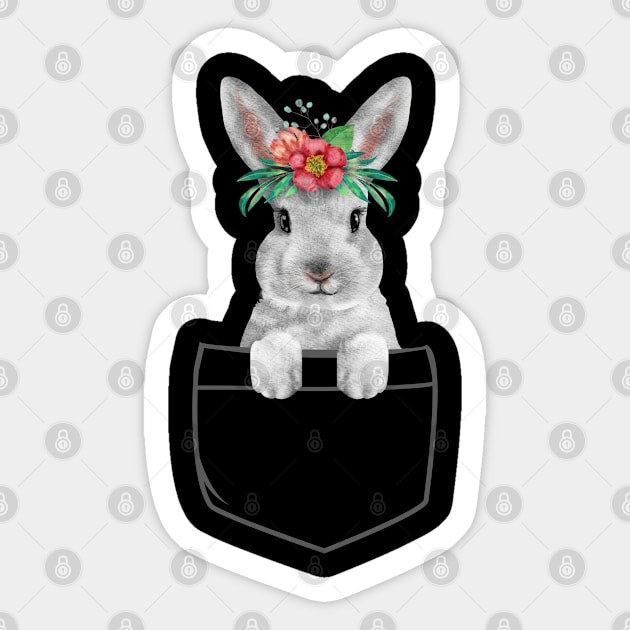 Bunny Rabbit Easter Bunny Flowers Rabbit Mom Sticker by WoollyWonder